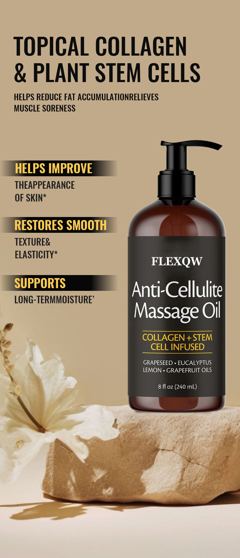 Anti-Cellulite Firming Massage Body Oil – Deep Hydration & Skin Smoothing Formula